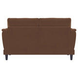  Coaster Furniture Selma 552102 Velvet Upholstered Crescent Arm Loveseat - Rust IMAGE 8
