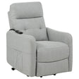  Coaster Furniture Dayes 600130P Upholstered Power Lift Recliner Chair - Light Grey IMAGE 1