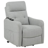  Coaster Furniture Dayes 600130P Upholstered Power Lift Recliner Chair - Light Grey IMAGE 1