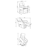  Coaster Furniture Dayes 600130P Upholstered Power Lift Recliner Chair - Light Grey IMAGE 14