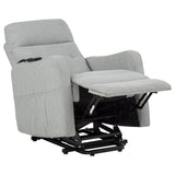  Coaster Furniture Dayes 600130P Upholstered Power Lift Recliner Chair - Light Grey IMAGE 3