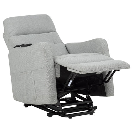  Coaster Furniture Dayes 600130P Upholstered Power Lift Recliner Chair - Light Grey IMAGE 3
