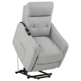  Coaster Furniture Dayes 600130P Upholstered Power Lift Recliner Chair - Light Grey IMAGE 5