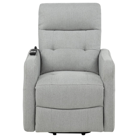  Coaster Furniture Dayes 600130P Upholstered Power Lift Recliner Chair - Light Grey IMAGE 6