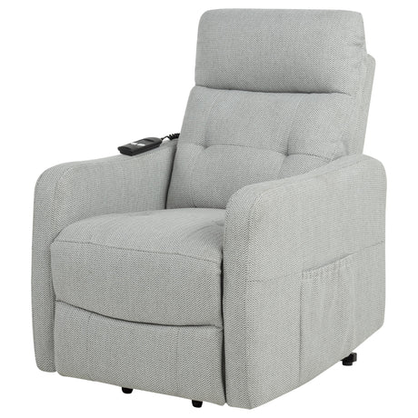  Coaster Furniture Dayes 600130P Upholstered Power Lift Recliner Chair - Light Grey IMAGE 9