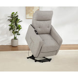  Coaster Furniture Dayes 600131P Upholstered Power Lift Recliner Chair - Taupe IMAGE 12