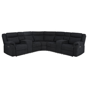  Coaster Furniture Hagen 600500P Upholstered Power Reclining Sectional Sofa - Steel Grey IMAGE 1