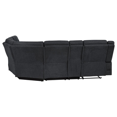  Coaster Furniture Hagen 600500P Upholstered Power Reclining Sectional Sofa - Steel Grey IMAGE 14