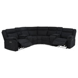  Coaster Furniture Hagen 600500P Upholstered Power Reclining Sectional Sofa - Steel Grey IMAGE 7