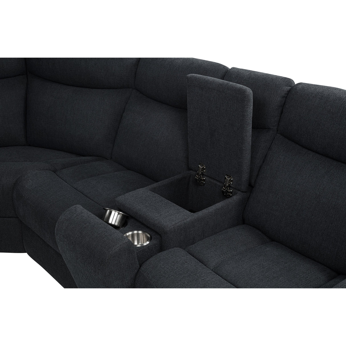  Coaster Furniture Hagen 600500P Upholstered Power Reclining Sectional Sofa - Steel Grey IMAGE 9