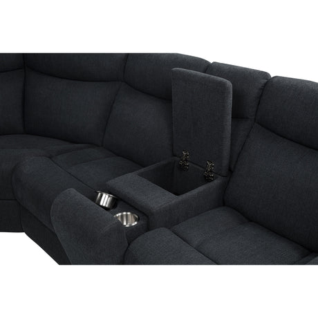  Coaster Furniture Hagen 600500P Upholstered Power Reclining Sectional Sofa - Steel Grey IMAGE 9