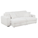  Coaster Furniture Jacana 600535P Corduroy Upholstered Dual Power Chaise Sofa - Ivory IMAGE 10