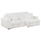  Coaster Furniture Jacana 600535P Corduroy Upholstered Dual Power Chaise Sofa - Ivory IMAGE 12