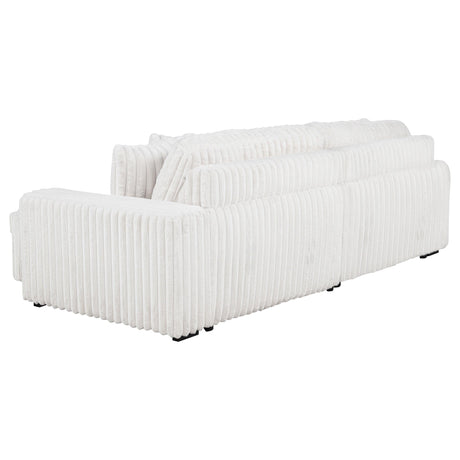  Coaster Furniture Jacana 600535P Corduroy Upholstered Dual Power Chaise Sofa - Ivory IMAGE 13