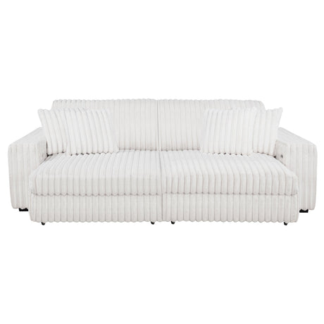  Coaster Furniture Jacana 600535P Corduroy Upholstered Dual Power Chaise Sofa - Ivory IMAGE 8