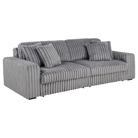  Coaster Furniture Jacana 600536P Corduroy Upholstered Dual Power Chaise Sofa - Grey IMAGE 1
