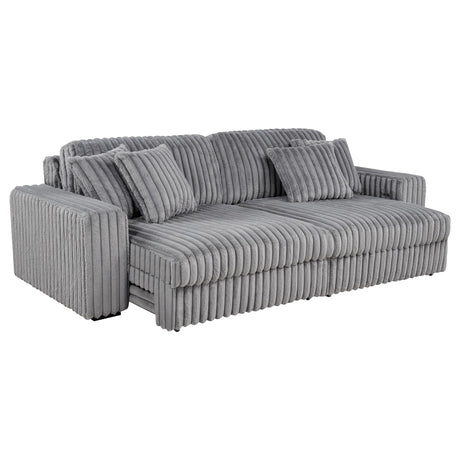  Coaster Furniture Jacana 600536P Corduroy Upholstered Dual Power Chaise Sofa - Grey IMAGE 10