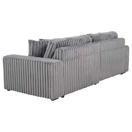  Coaster Furniture Jacana 600536P Corduroy Upholstered Dual Power Chaise Sofa - Grey IMAGE 11
