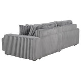  Coaster Furniture Jacana 600536P Corduroy Upholstered Dual Power Chaise Sofa - Grey IMAGE 13