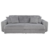  Coaster Furniture Jacana 600536P Corduroy Upholstered Dual Power Chaise Sofa - Grey IMAGE 8