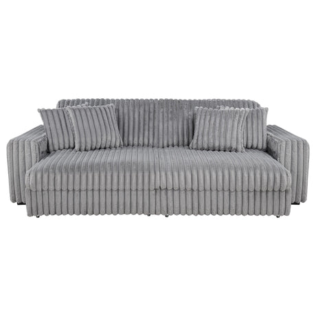  Coaster Furniture Jacana 600536P Corduroy Upholstered Dual Power Chaise Sofa - Grey IMAGE 8