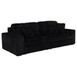  Coaster Furniture Jacana 600537P Corduroy Upholstered Dual Power Chaise Sofa - Black IMAGE 1