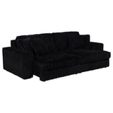  Coaster Furniture Jacana 600537P Corduroy Upholstered Dual Power Chaise Sofa - Black IMAGE 10