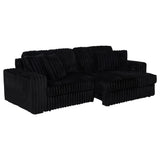  Coaster Furniture Jacana 600537P Corduroy Upholstered Dual Power Chaise Sofa - Black IMAGE 11