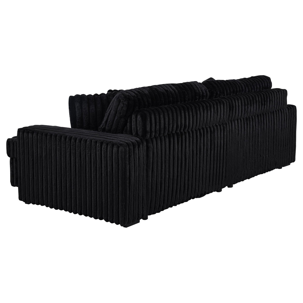  Coaster Furniture Jacana 600537P Corduroy Upholstered Dual Power Chaise Sofa - Black IMAGE 12