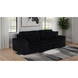  Coaster Furniture Jacana 600537P Corduroy Upholstered Dual Power Chaise Sofa - Black IMAGE 2