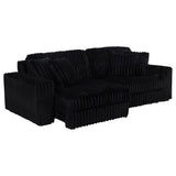  Coaster Furniture Jacana 600537P Corduroy Upholstered Dual Power Chaise Sofa - Black IMAGE 3