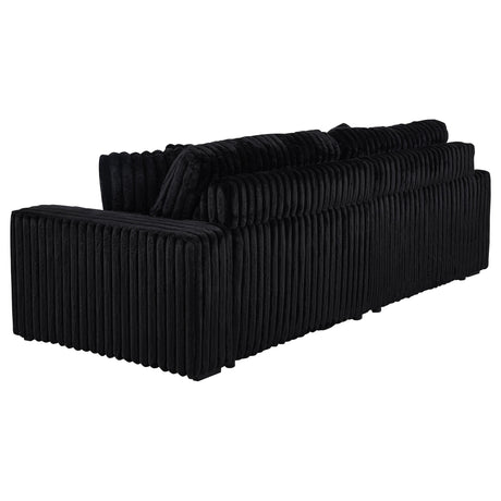  Coaster Furniture Jacana 600537P Corduroy Upholstered Dual Power Chaise Sofa - Black IMAGE 9
