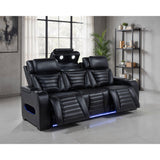  Coaster Furniture Zuma 603251PP Faux Leather Dual Power Reclining LED Sofa - Black IMAGE 10