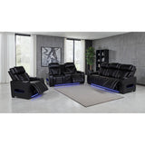  Coaster Furniture Zuma 603251PP Faux Leather Dual Power Reclining LED Sofa - Black IMAGE 11