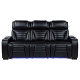  Coaster Furniture Zuma 603251PP Faux Leather Dual Power Reclining LED Sofa - Black IMAGE 5