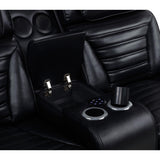  Coaster Furniture Zuma 603252PP Faux Leather Dual Power Reclining LED Loveseat - Black IMAGE 11