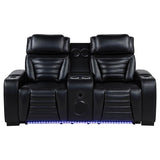  Coaster Furniture Zuma 603252PP Faux Leather Dual Power Reclining LED Loveseat - Black IMAGE 16