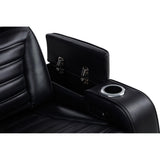 Coaster Furniture Zuma 603252PP Faux Leather Dual Power Reclining LED Loveseat - Black IMAGE 4