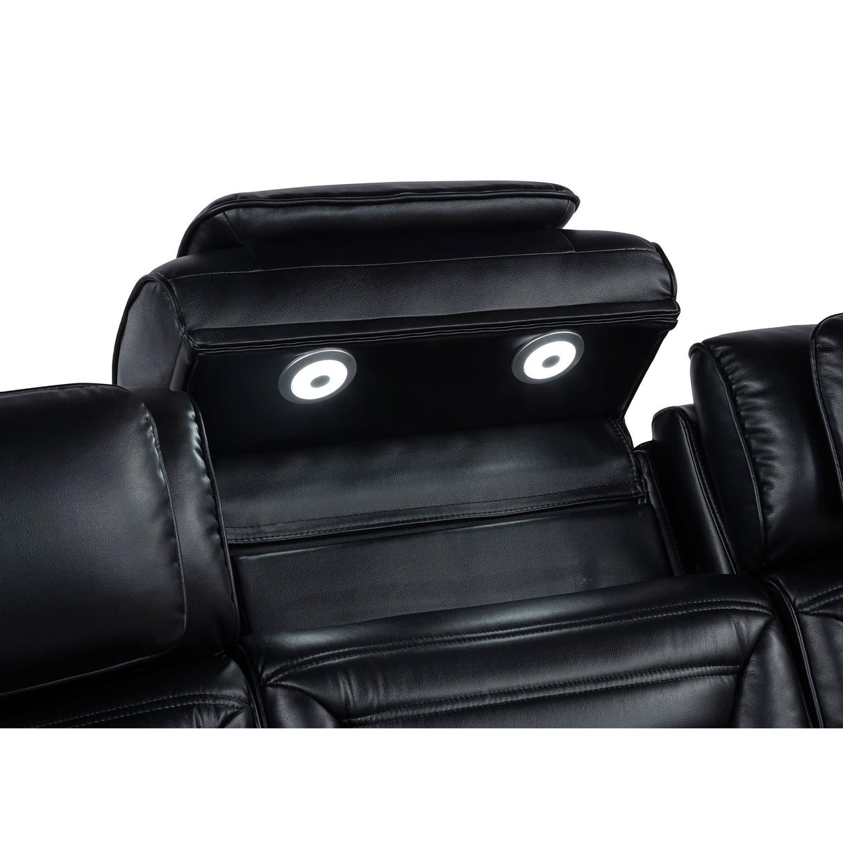  Coaster Furniture Zuma 603252PP Faux Leather Dual Power Reclining LED Loveseat - Black IMAGE 8