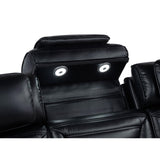  Coaster Furniture Zuma 603252PP Faux Leather Dual Power Reclining LED Loveseat - Black IMAGE 8