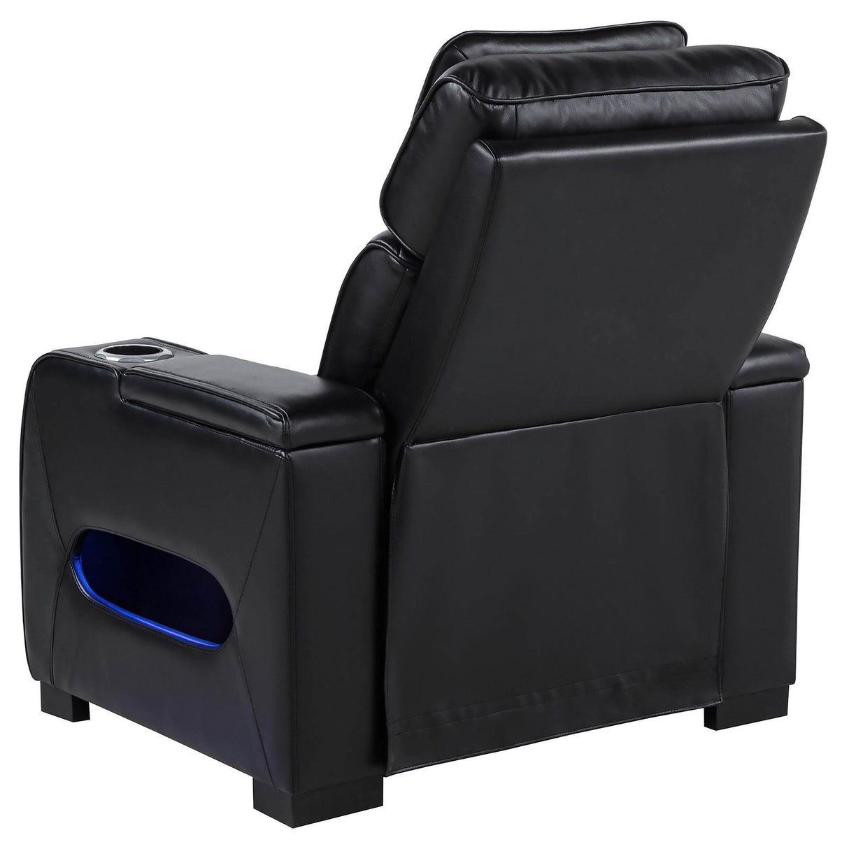  Coaster Furniture Zuma 603253PP Faux Leather Upholstered Dual Power LED Recliner - Black IMAGE 8