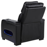  Coaster Furniture Zuma 603253PP Faux Leather Upholstered Dual Power LED Recliner - Black IMAGE 8