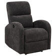  Coaster Furniture Grant 603293P Fabric Upholstered Power Recliner Chair - Charcoal Grey IMAGE 1