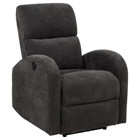  Coaster Furniture Grant 603293P Fabric Upholstered Power Recliner Chair - Charcoal Grey IMAGE 1