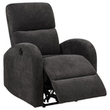  Coaster Furniture Grant 603293P Fabric Upholstered Power Recliner Chair - Charcoal Grey IMAGE 2