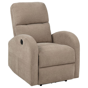  Coaster Furniture Grant 603303P Fabric Upholstered Power Recliner Chair - Camel IMAGE 1