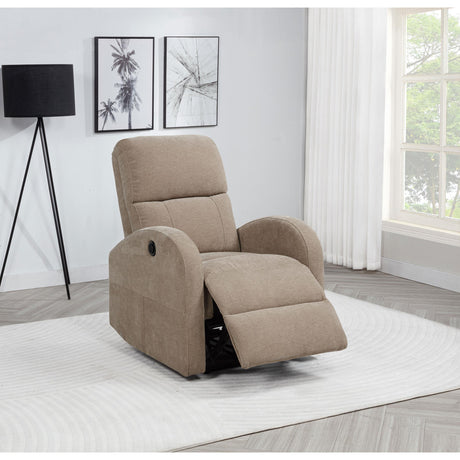  Coaster Furniture Grant 603303P Fabric Upholstered Power Recliner Chair - Camel IMAGE 8