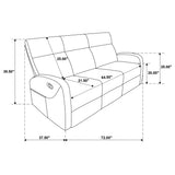  Coaster Furniture Hamilton 603371 Chenille Upholstered Manual Reclining Sofa - Sand IMAGE 10