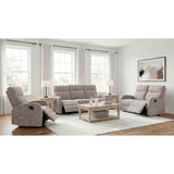  Coaster Furniture Hamilton 603371 Chenille Upholstered Manual Reclining Sofa - Sand IMAGE 11