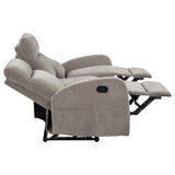  Coaster Furniture Hamilton 603371 Chenille Upholstered Manual Reclining Sofa - Sand IMAGE 12